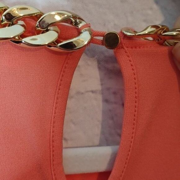 Calvin Klein Sleeveless Chain Top Peach Orange Medium M - Picture 5 of 7